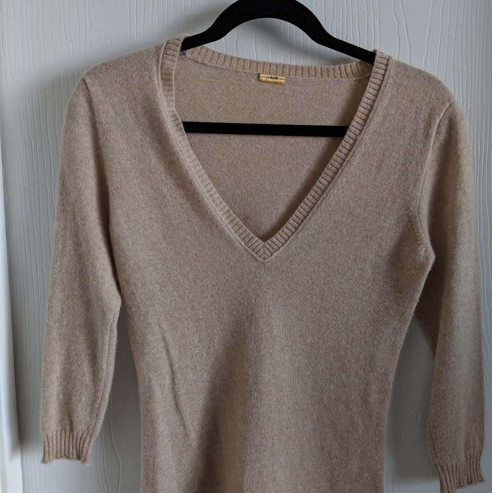 J. Crew Beige Cashmere Sweater